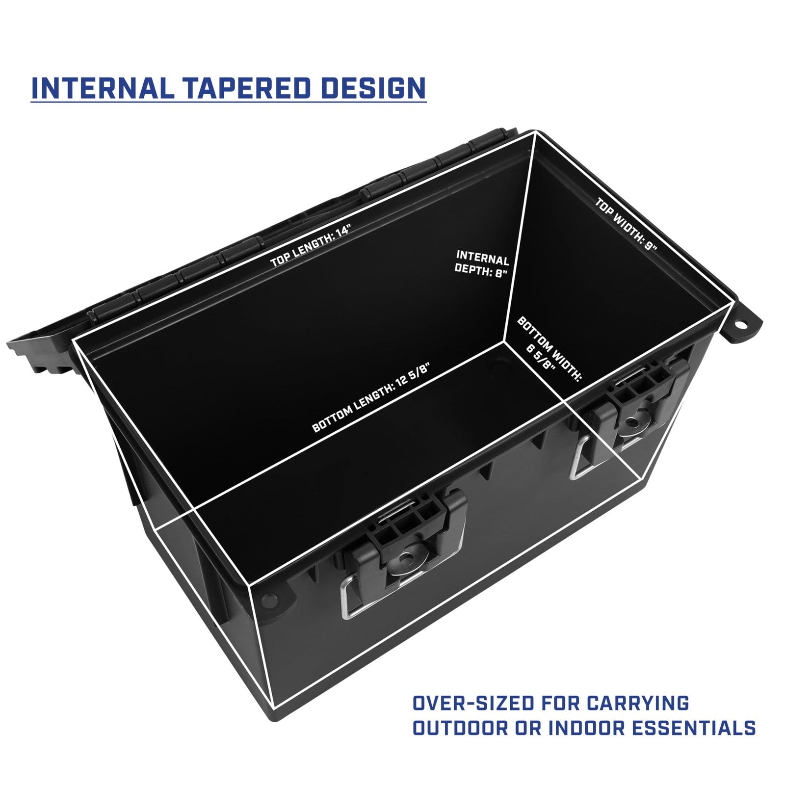 Two Sheffield XL storage bins with lids stacked together, showing clear plastic construction and secure lid design for organization.