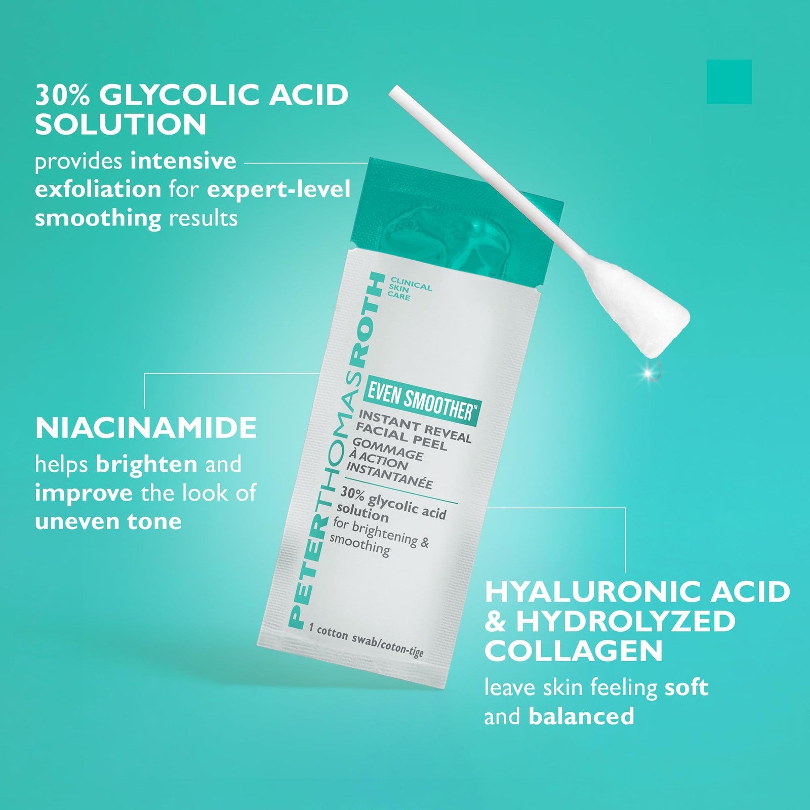 Peter Thomas Roth Even Smoother Instant Reveal Facial Peel exfoliator tube with product details on the packaging.