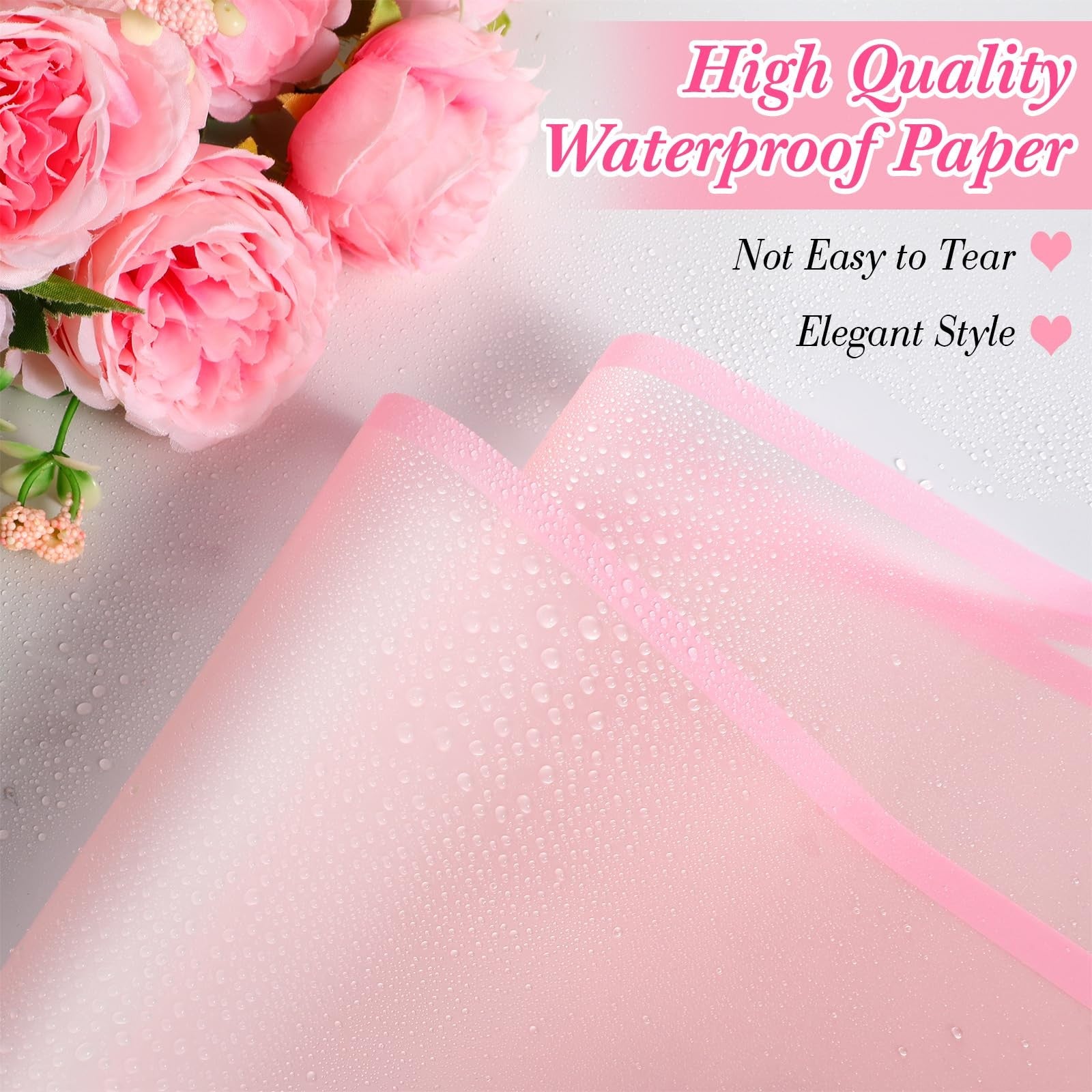 Ctosree flower wrapping paper with 240 sheets, waterproof 22.8x22.8 inch floral gift wrapping paper laid flat.