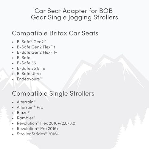 BOB Gear single jogging stroller adapter for Britax infant car seats, shown attached to stroller frame in the image.