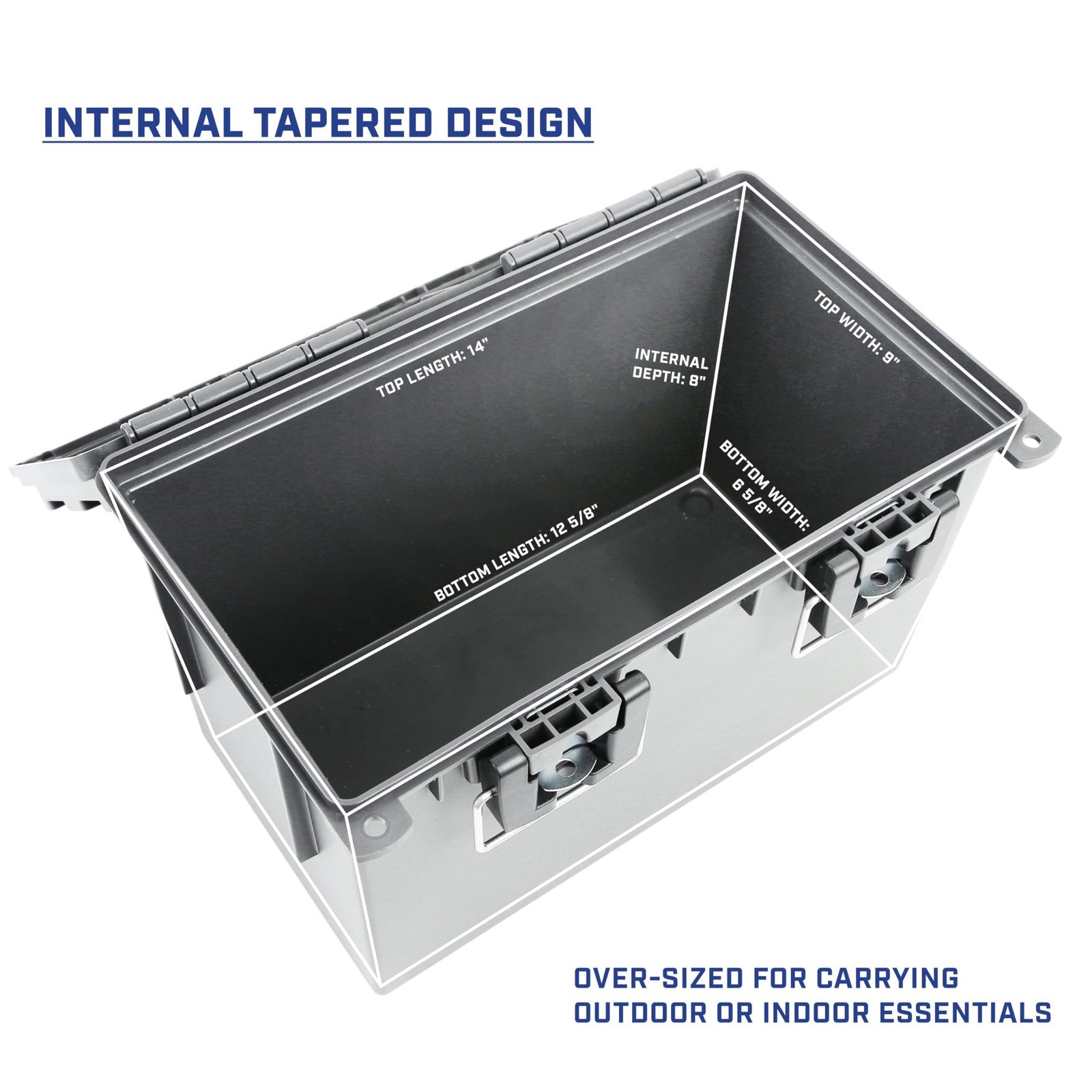 Sheffield XL storage bins with lids, 2-pack, stackable plastic storage containers for organizing home or office spaces.