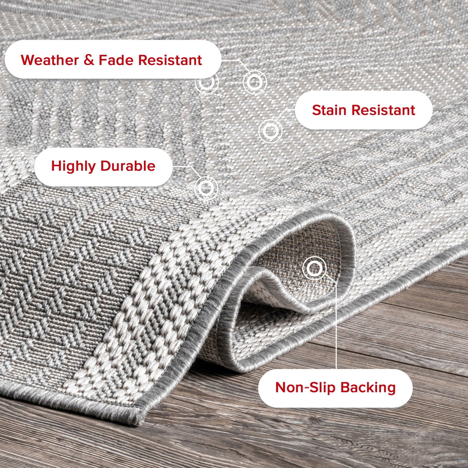nuLOOM Ranya light grey and ivory tribal geometric rug, 36x5 inches, showcasing soft, cozy high-quality woven design.