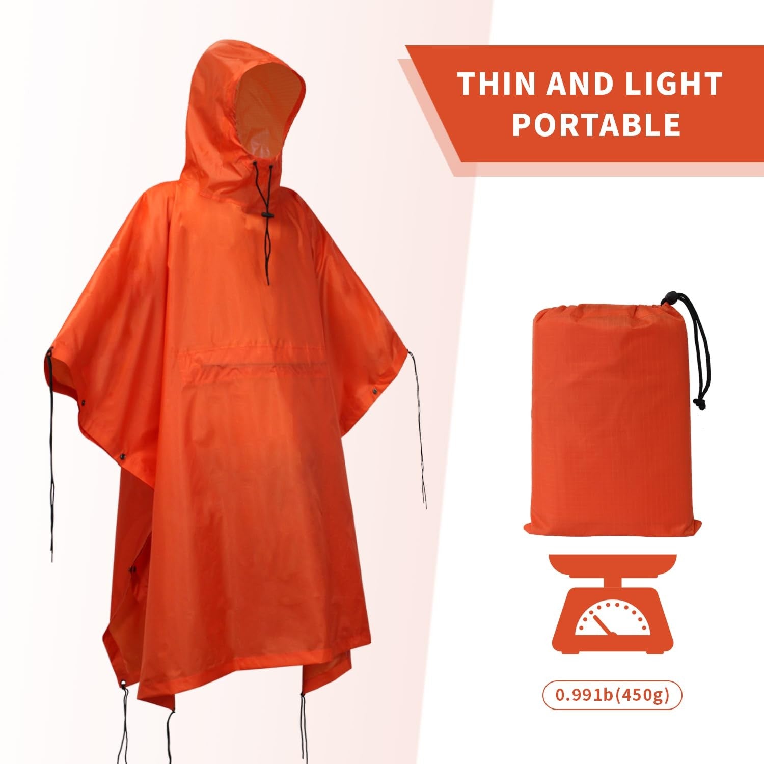 WINWAY military camouflage rain poncho, waterproof and lightweight, designed for outdoor protection in wet weather.