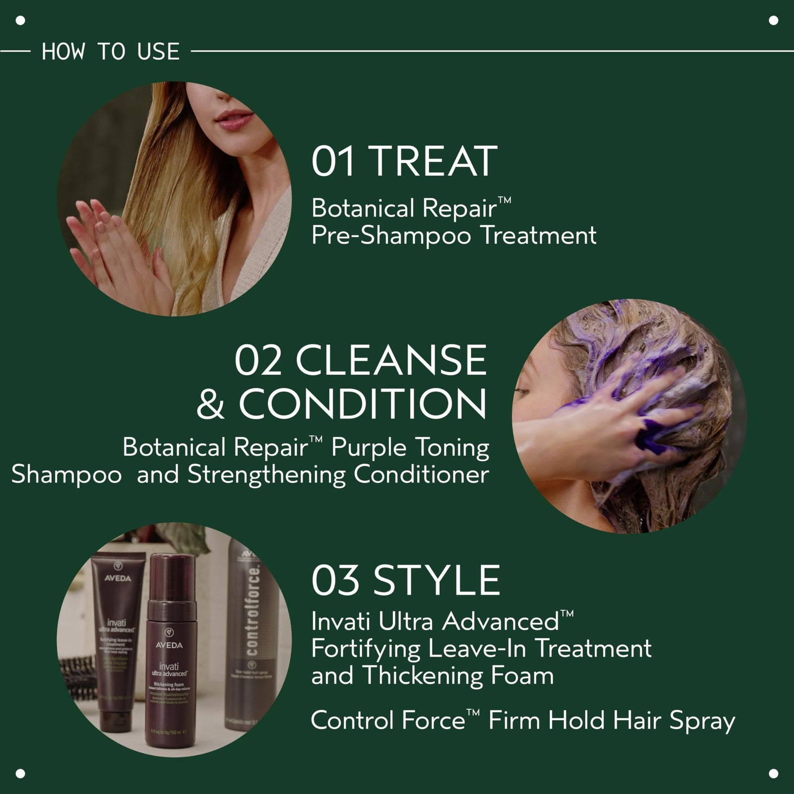 Aveda Botanical Repair Purple Toning Shampoo bottle for blonde, silver, and grey hair with a sleek purple and white design.