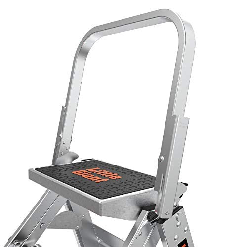 Little Giant Safety Step 2-step aluminum ladder, 2-foot Type 1A step stool, with sturdy platform and lightweight design.