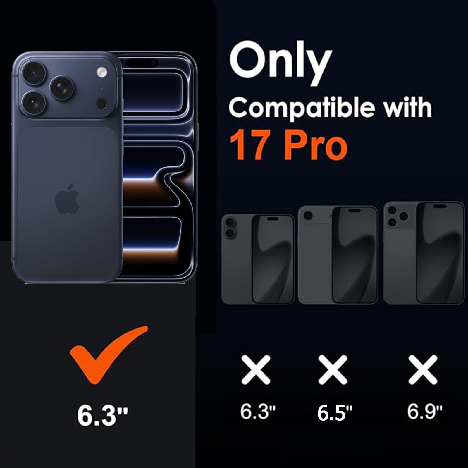 MAXBEAR iPhone 17 Pro battery case with 10,000mAh capacity and wireless charging for 6.3-inch iPhone models.