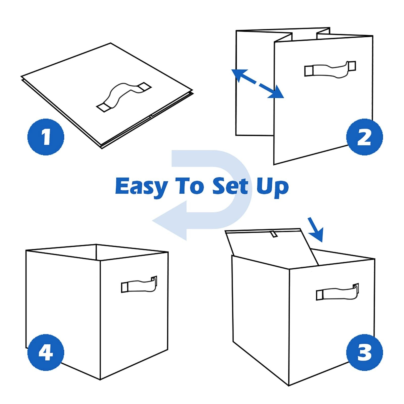 ShellKingdom fabric storage bins, foldable cloth organizers with handles, ideal for drawer and closet organization.