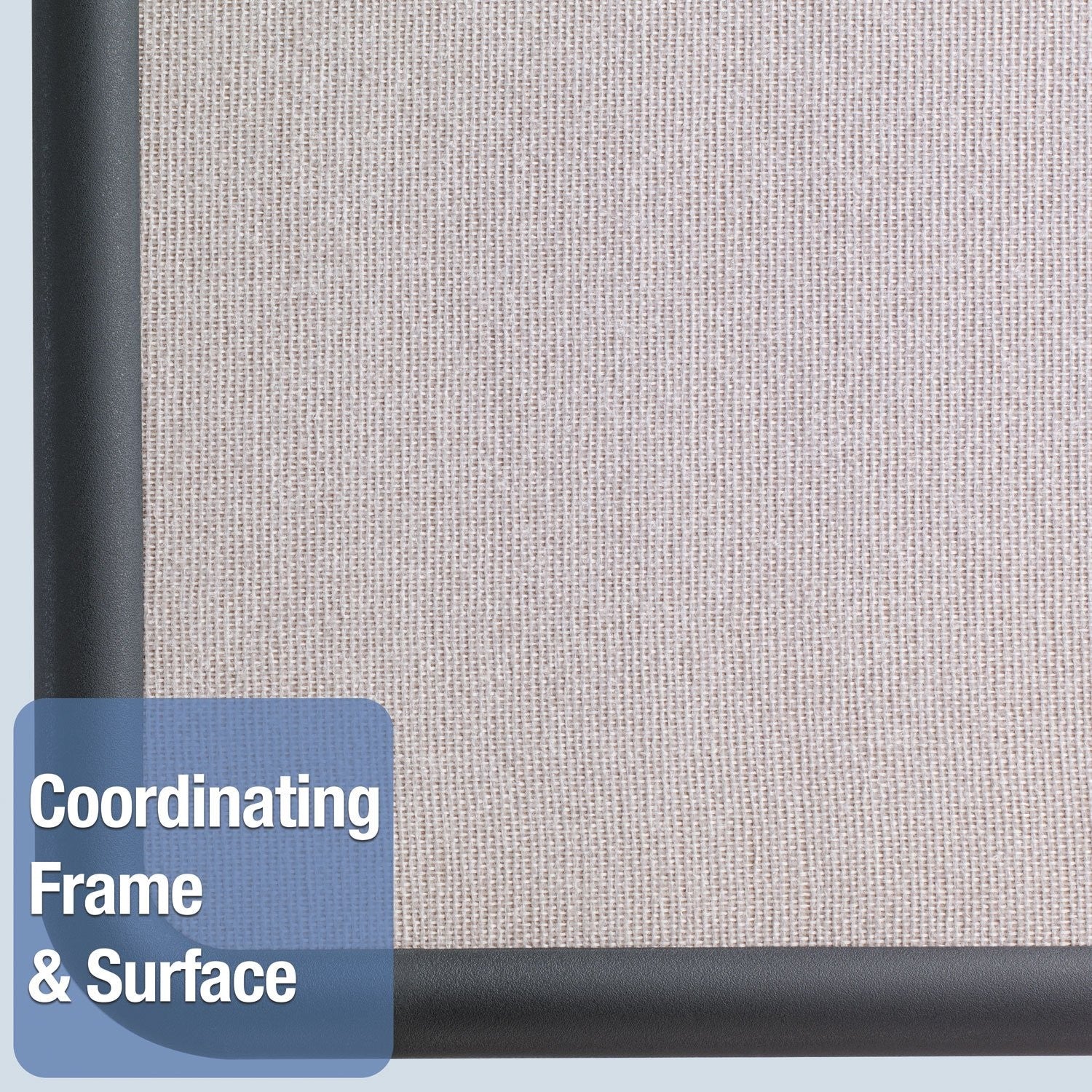 Quartet fabric bulletin board in contour gray, 3x2 feet, ideal for office use with a sleek, modern design.
