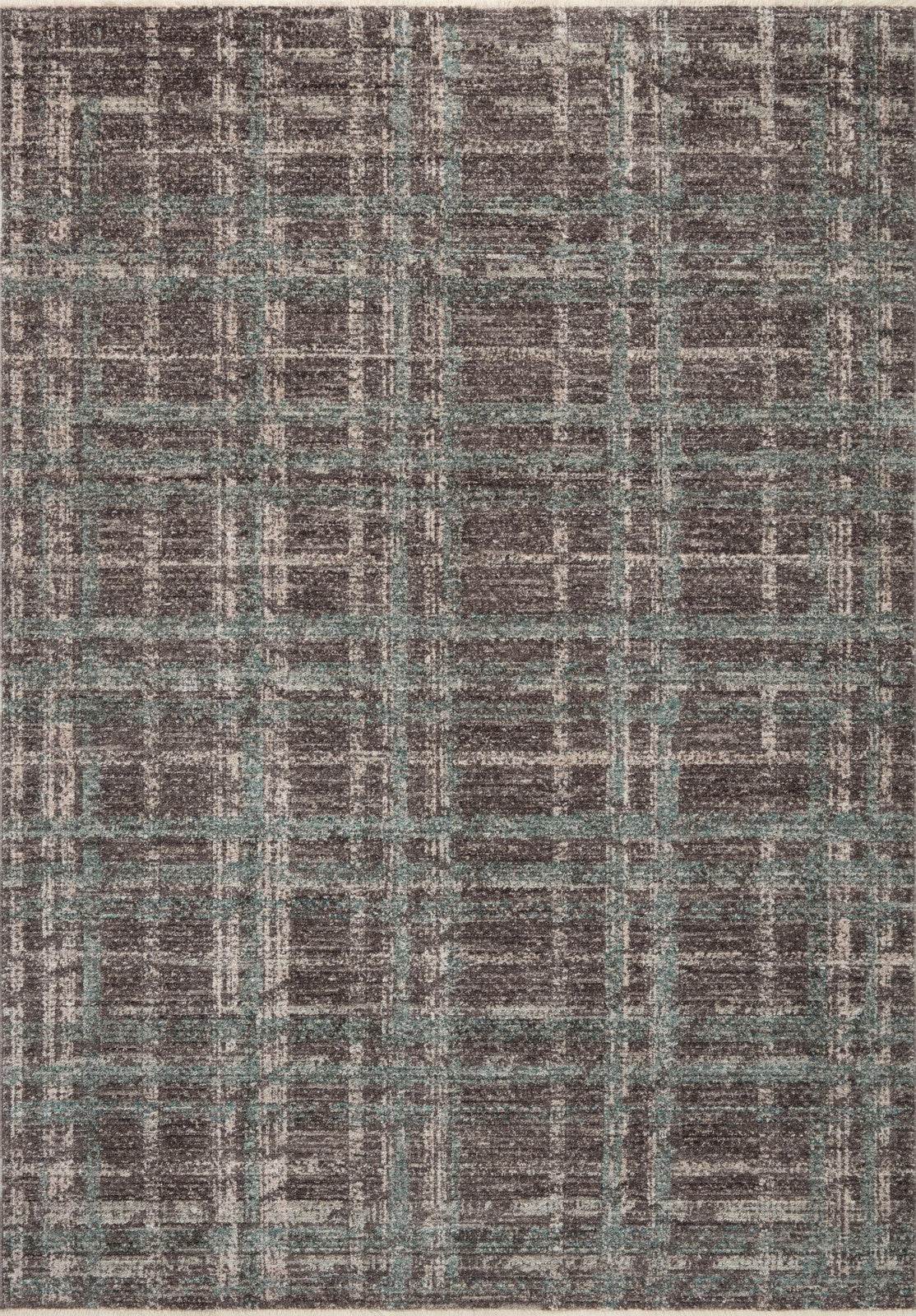 Loloi Angela Rose Ember EMB-08 Espresso Multi 18x18 modern polyester flatweave rug with plaid pattern