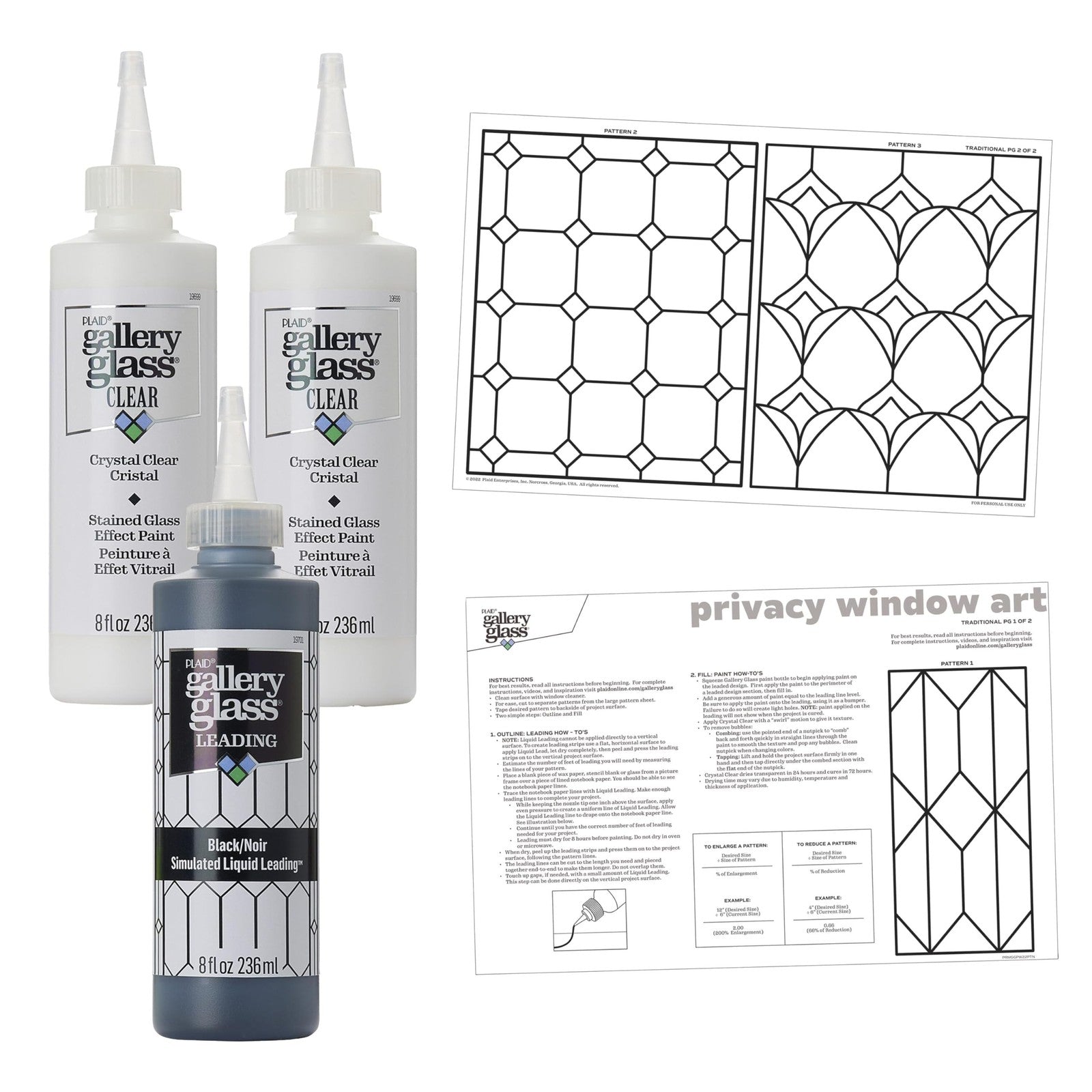 Gallery Glass Privacy Window stained glass pattern pack for DIY art, featuring colorful glass designs and intricate patterns.