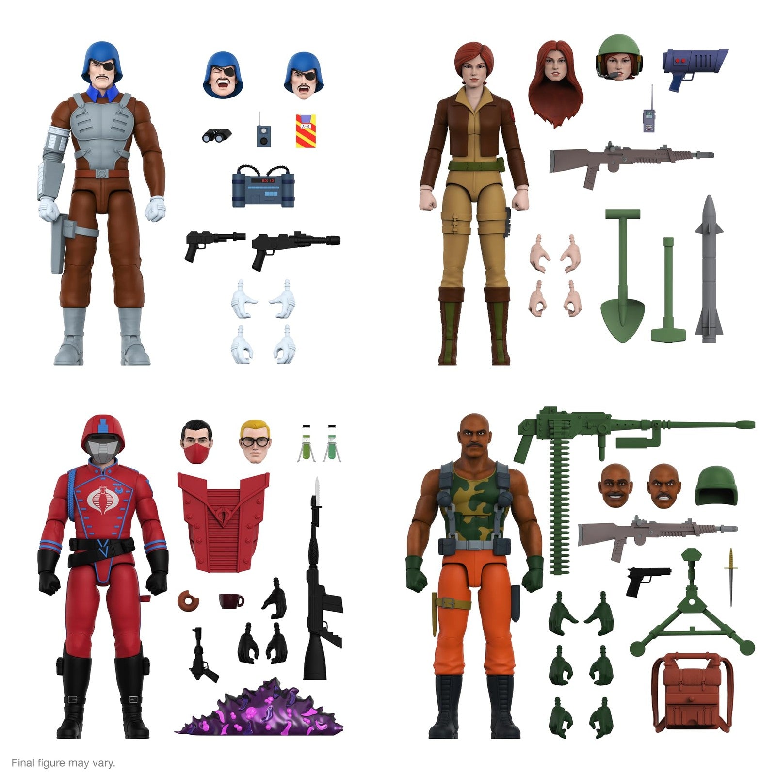 Super7 G.I. Joe Cover Girl 7-inch action figure with accessories, featuring detailed costume and poseable articulation.