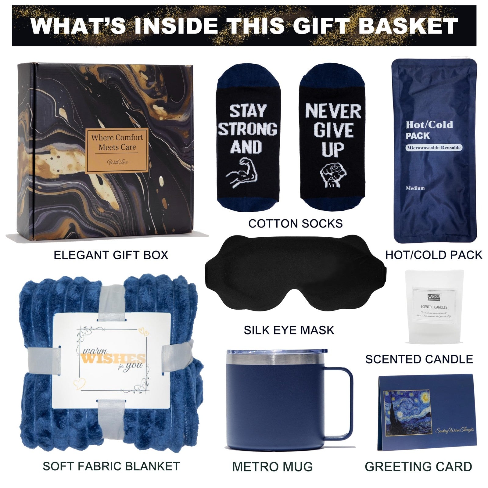 Get Well Soon gift basket for men by HomeHarbor Collections, featuring care package items and thoughtful gifts for recovery.