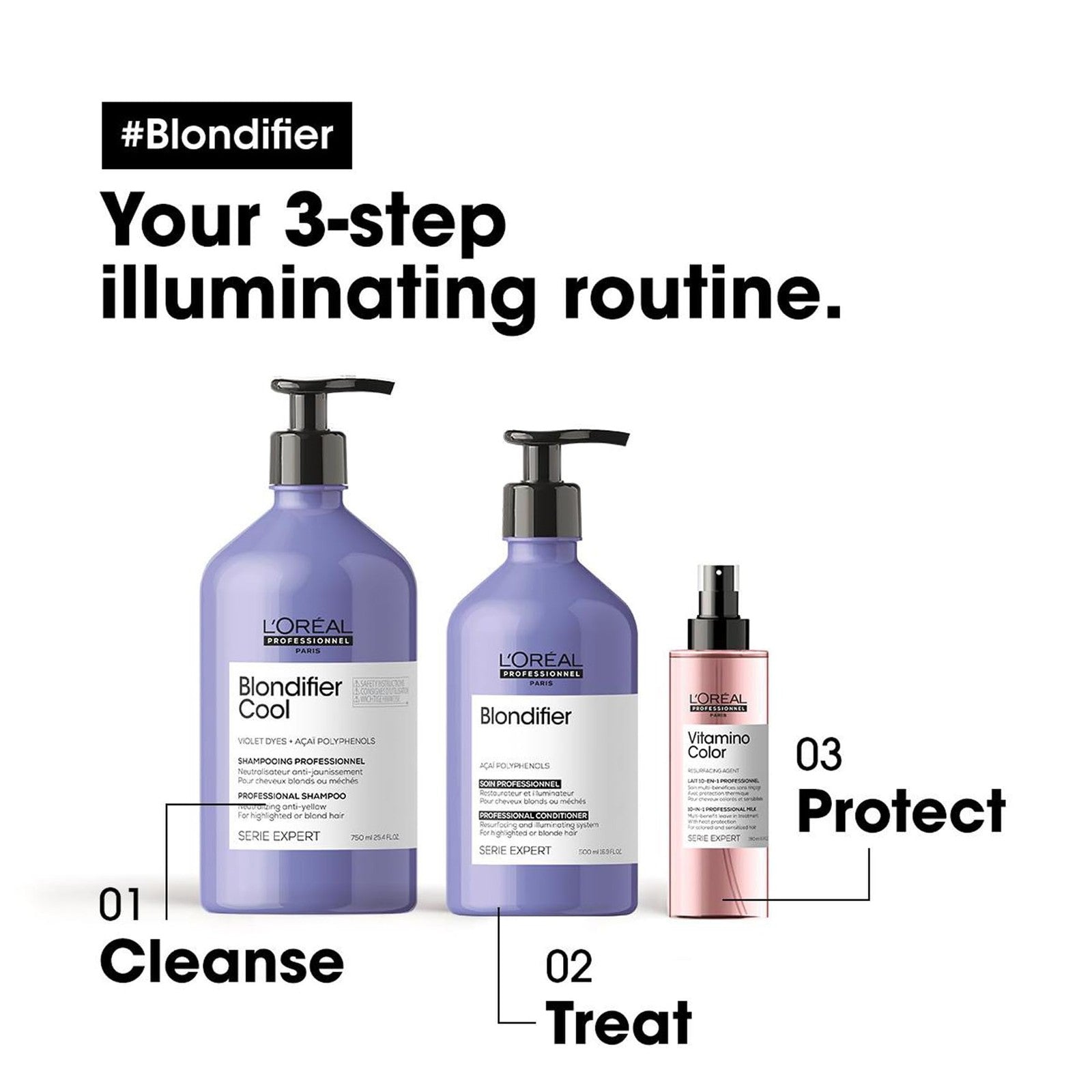 L'Oréal Professionnel Paris Blondifier Conditioner bottle, nourishing and smoothing hair care product for blonde hair.