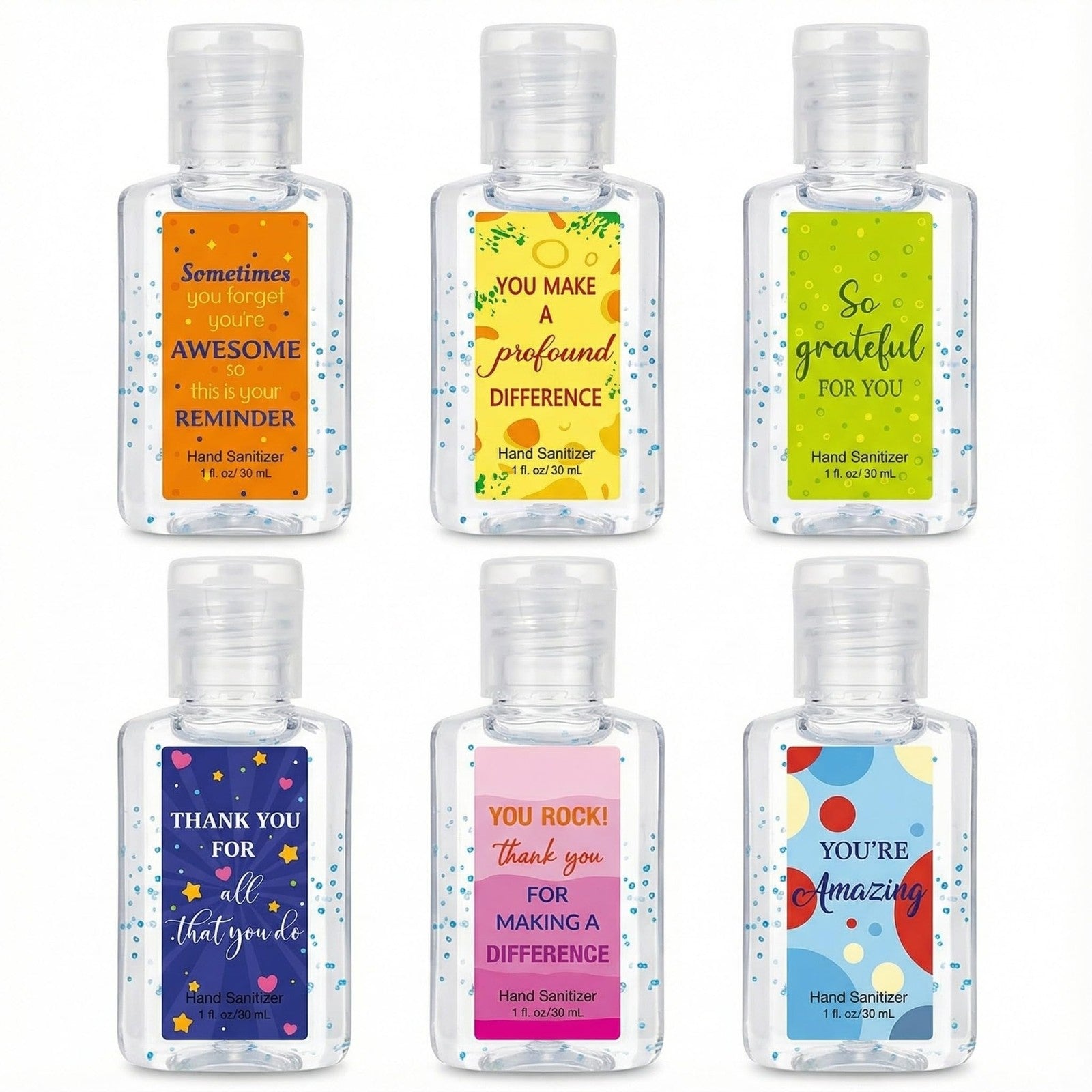 Set of 48 mini travel-sized 1oz hand sanitizers by Frienda, perfect for employee appreciation and bulk thank you gifts.