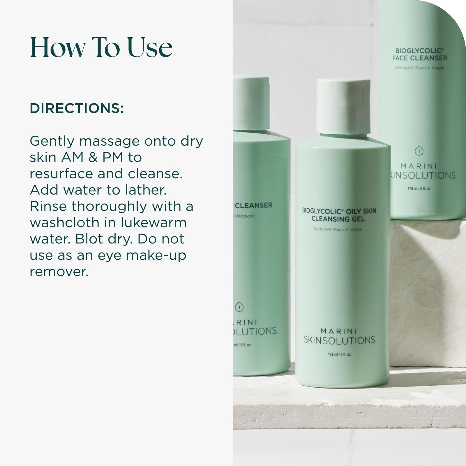 Jan Marini Bioglycolic Oily Skin Cleansing Gel with glycolic acid, shown in a clear tube with a white cap, designed for oily skin.