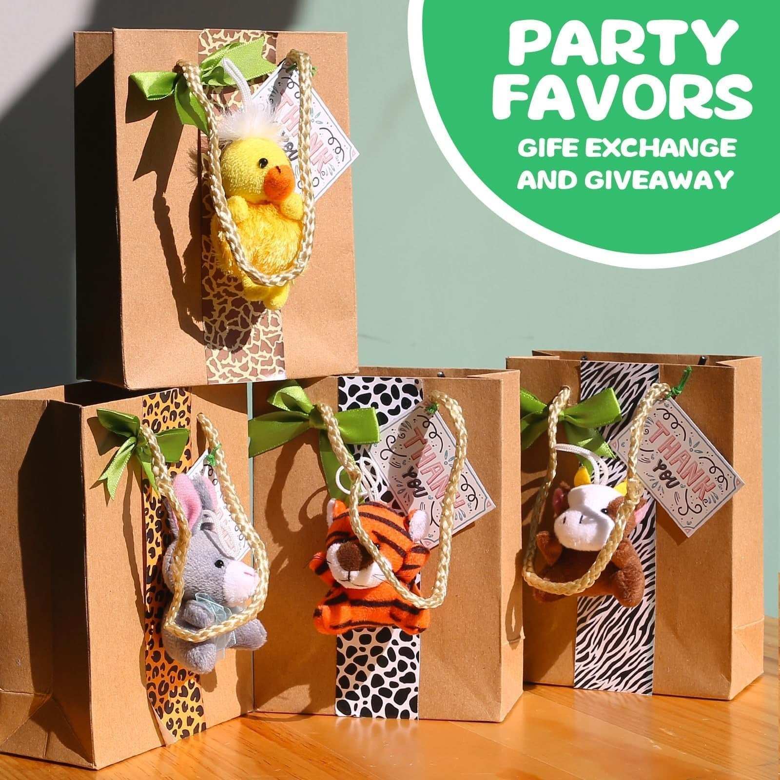 38-pack mini plush jungle animal stuffed toys with hanging loops for kids party favors and claw machines