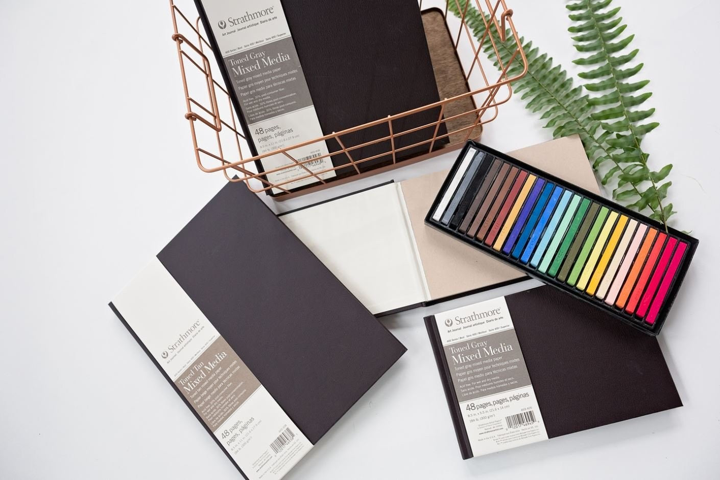 Strathmore 400 Series Softcover Toned Gray Mixed Media Art Journal, 7-inch size, with textured cover and blank pages inside