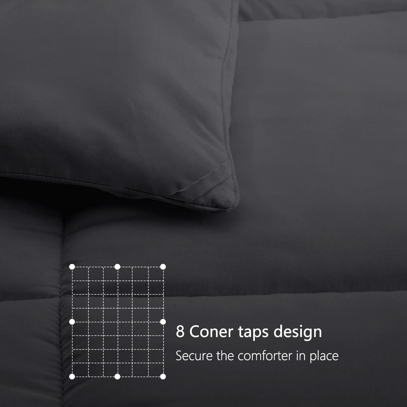 California King comforter from Texartist Premium 2100 Series, breathable all-season bedding with soft, cozy fabric.