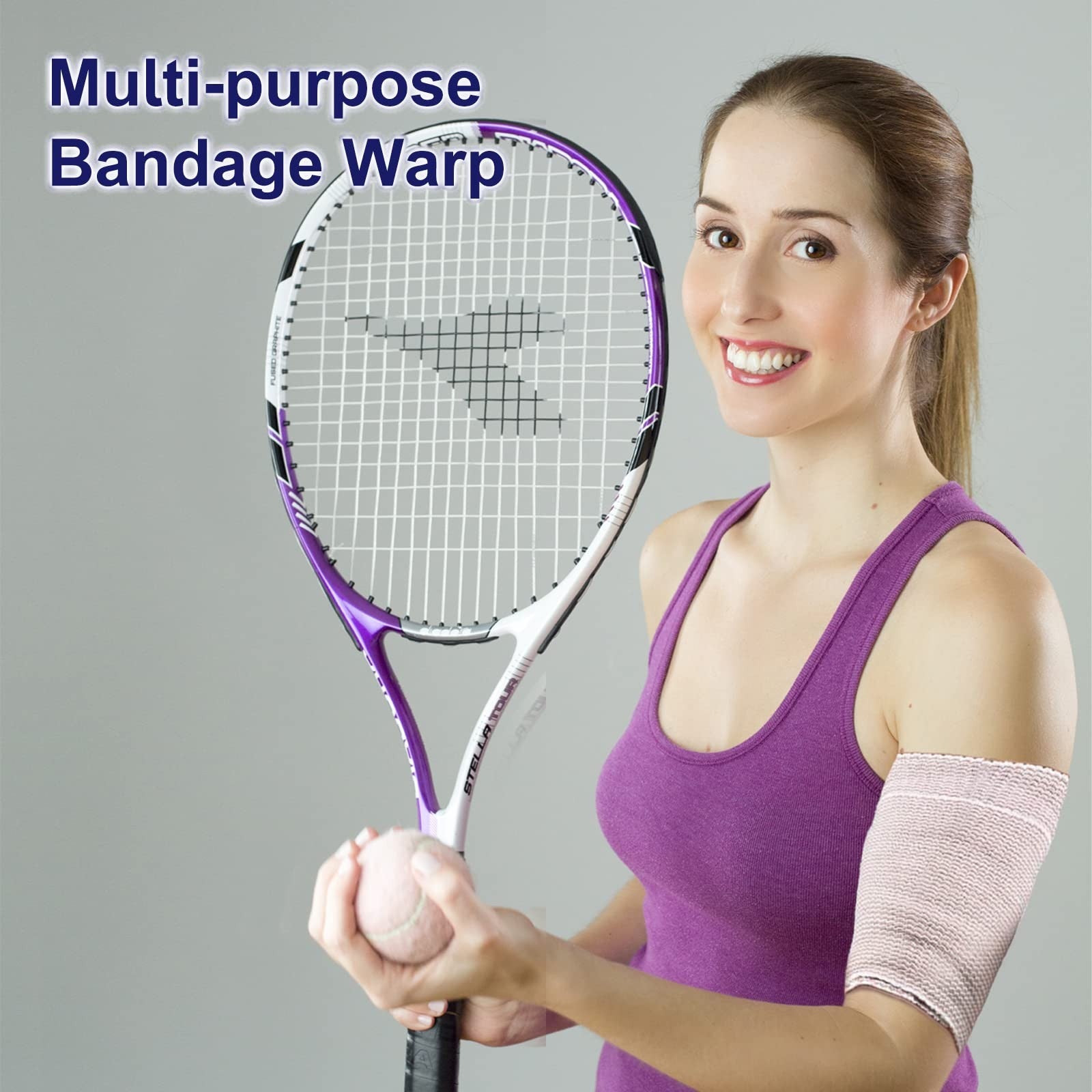 Beieverluck 24-pack 6-inch elastic bandage wraps with hook and loop closure, latex-free, 5 yards long, ideal for injury support