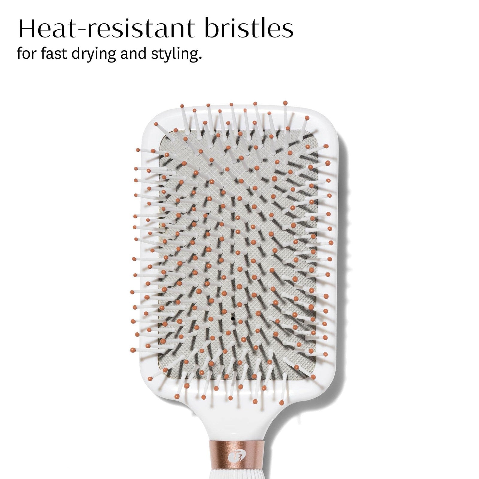 T3 Smooth Paddle Brush with cushioned body and wide flat base for gentle styling and smooth hair.