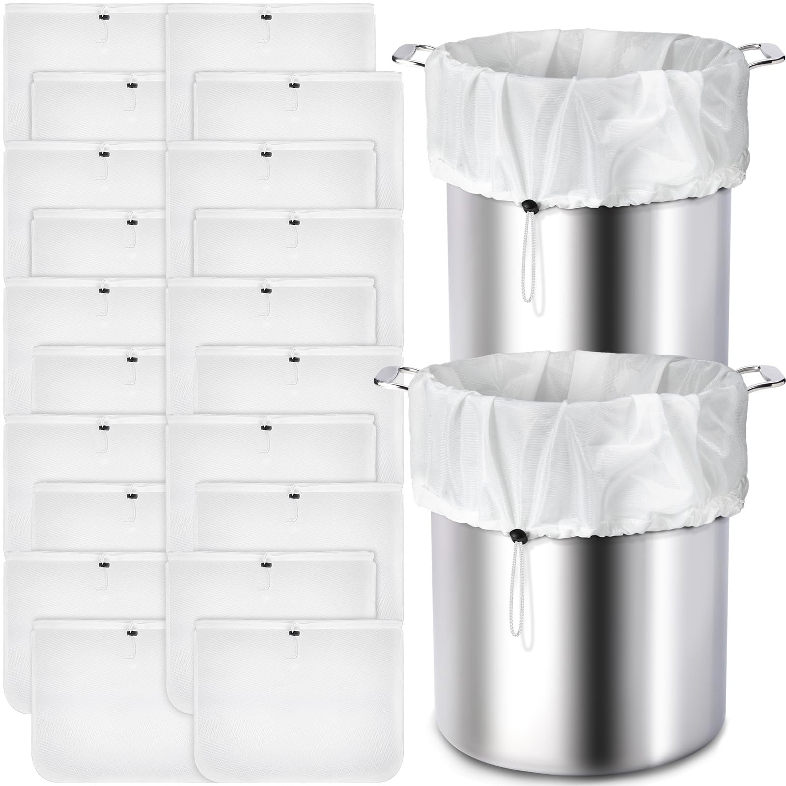 Chumia 20-pack reusable large brew bags with fine mesh strainers, measuring 26 x 22 inches, ideal for cold brewing and brewing.