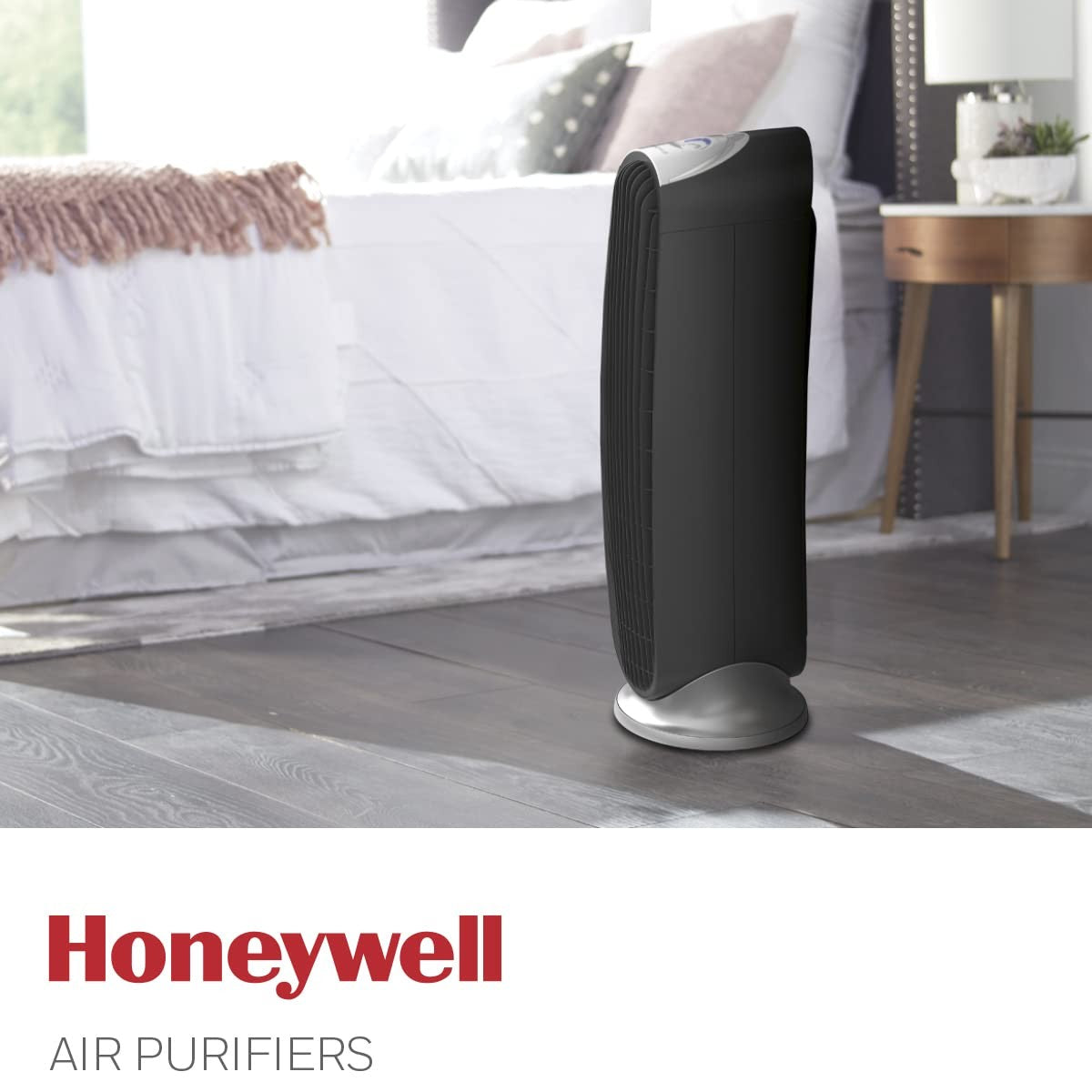 Honeywell HFD-120-Q QuietClean air purifier with washable filters, showing the compact design and control panel.