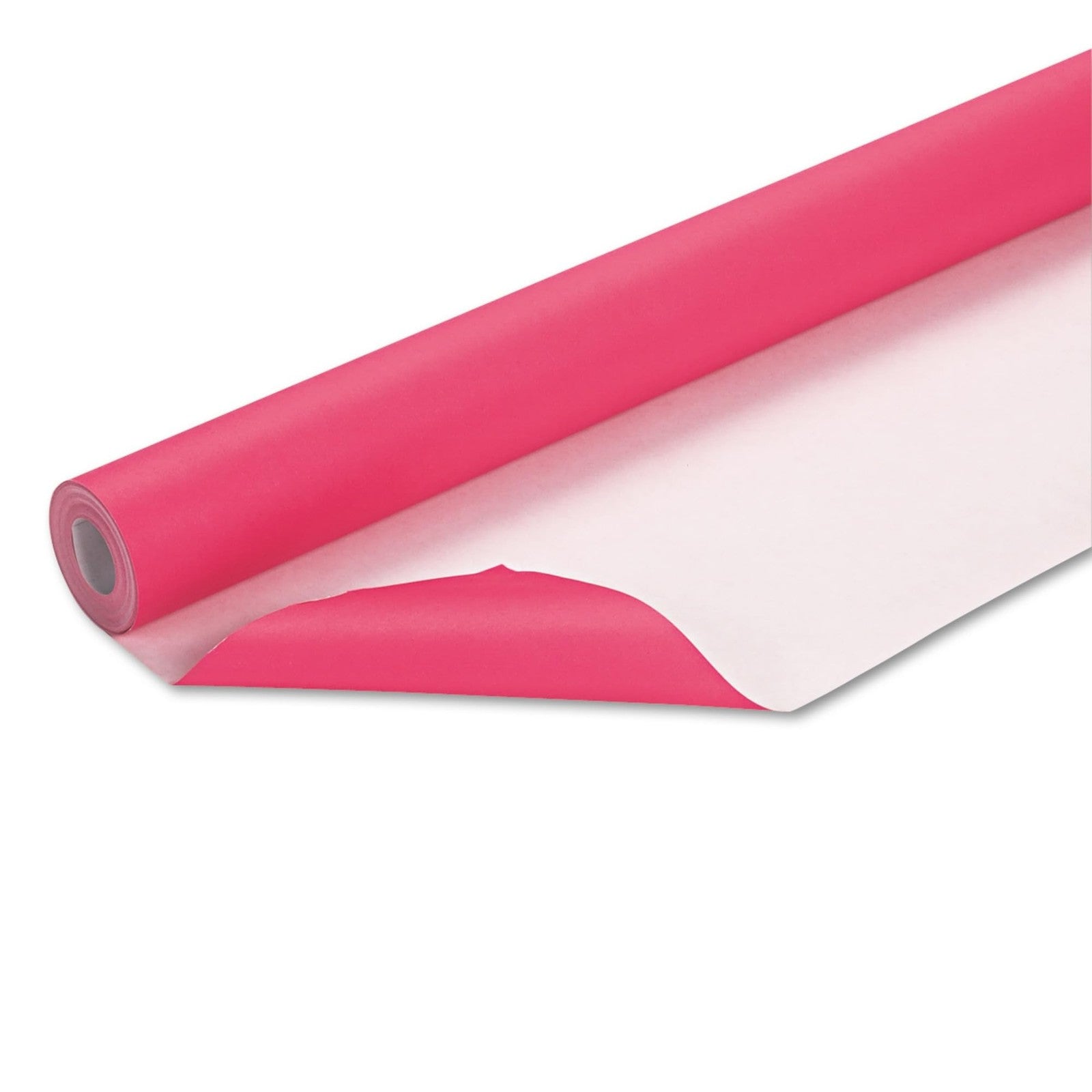 Pacon bulletin board art paper roll in magenta, 48x50 feet, showcasing vibrant, smooth paper suitable for classroom displays and crafts.