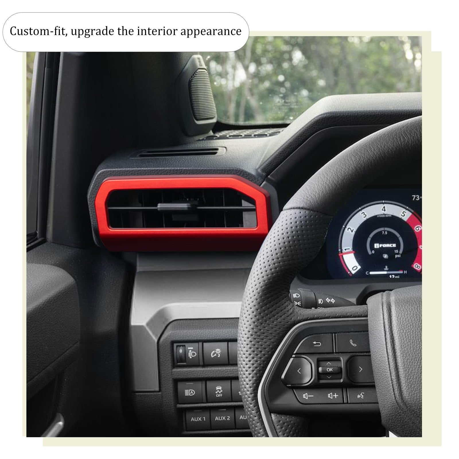 JDMCAR dashboard side air vent outlet decorative cover trim for car A/C vent, featuring sleek design and high-quality finish.