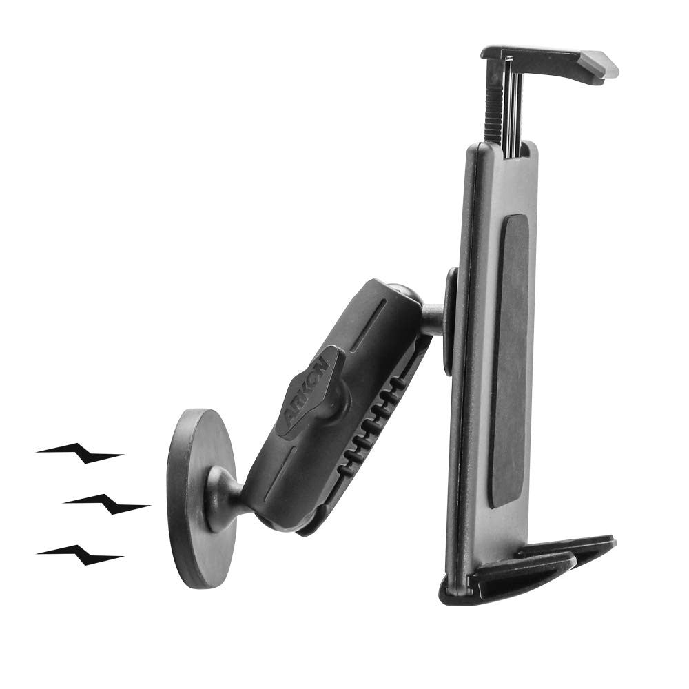ARKON magnetic tablet mount for 9-12 inch tablets, designed for forklift use, securely attaches tablets for easy access and visibility.