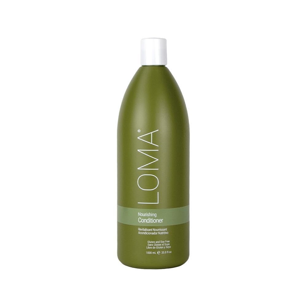 Loma Nourishing Conditioner 33 oz bottle for repairing dry and damaged hair, with a sleek design and pump dispenser.