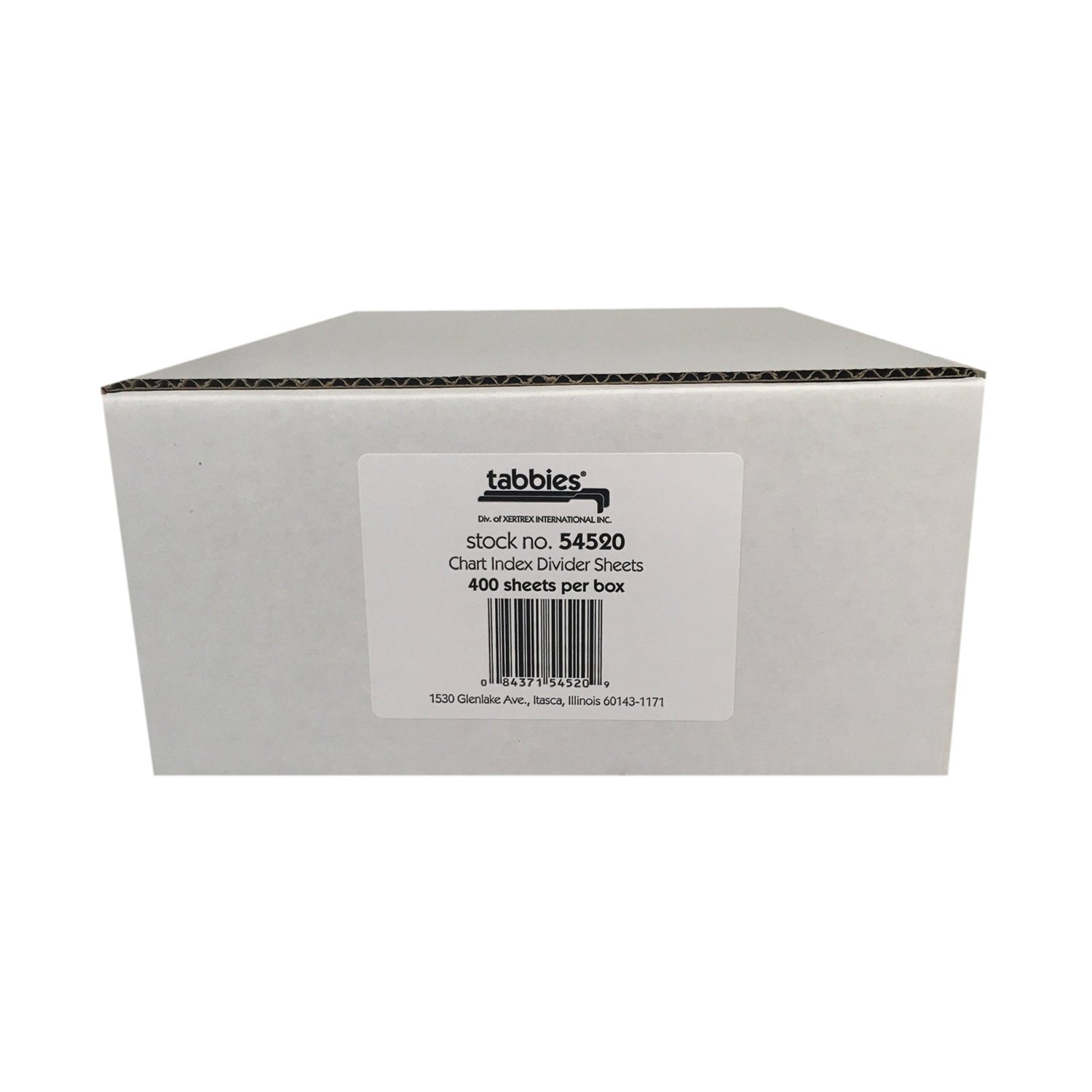 Tabbies TAB54520 Medical Chart Index Divider Sheets, 400 white index divider sheets for medical charts and records.