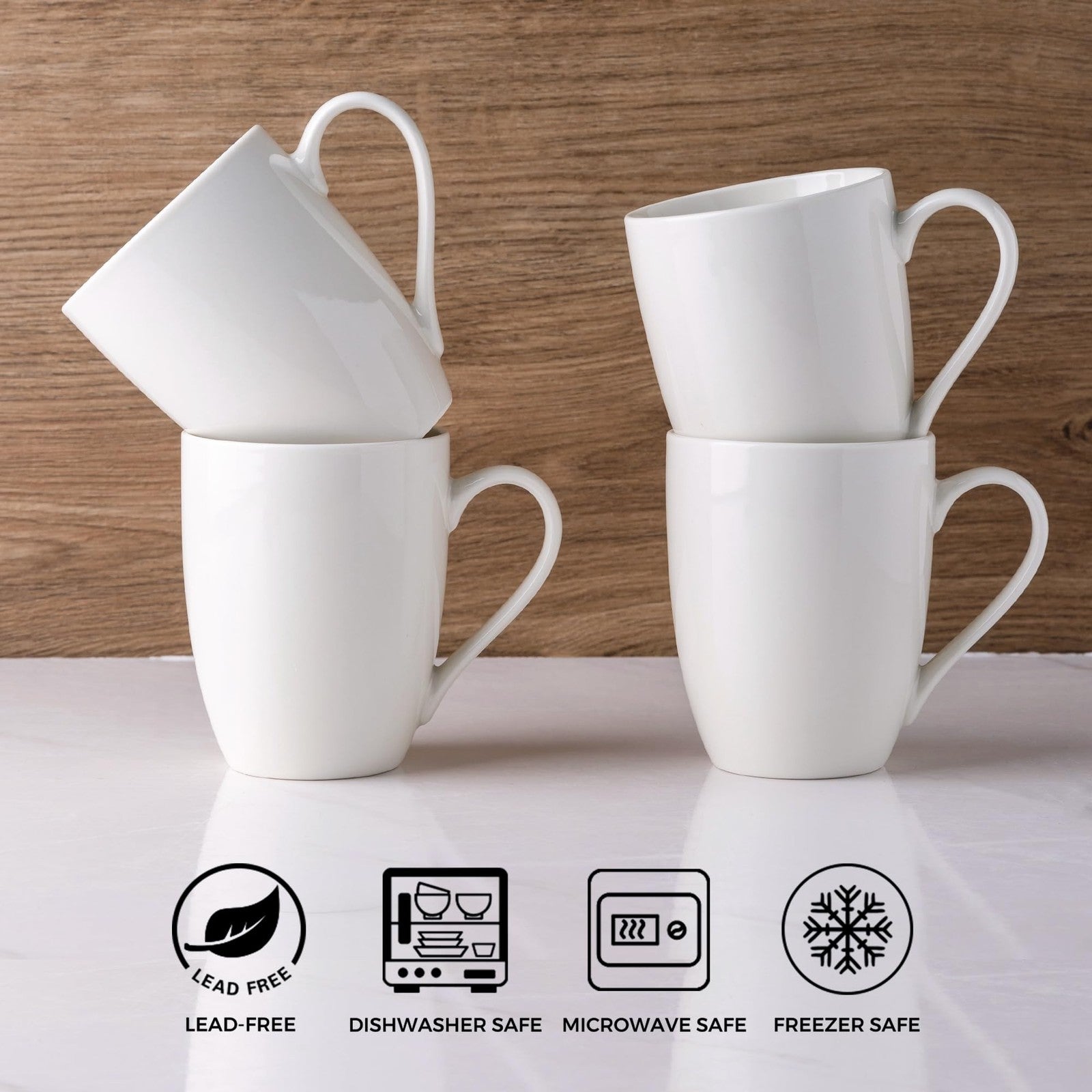 Set of six GBhome 16oz large ceramic coffee mugs with sturdy handles, ideal for men, women, and dad.