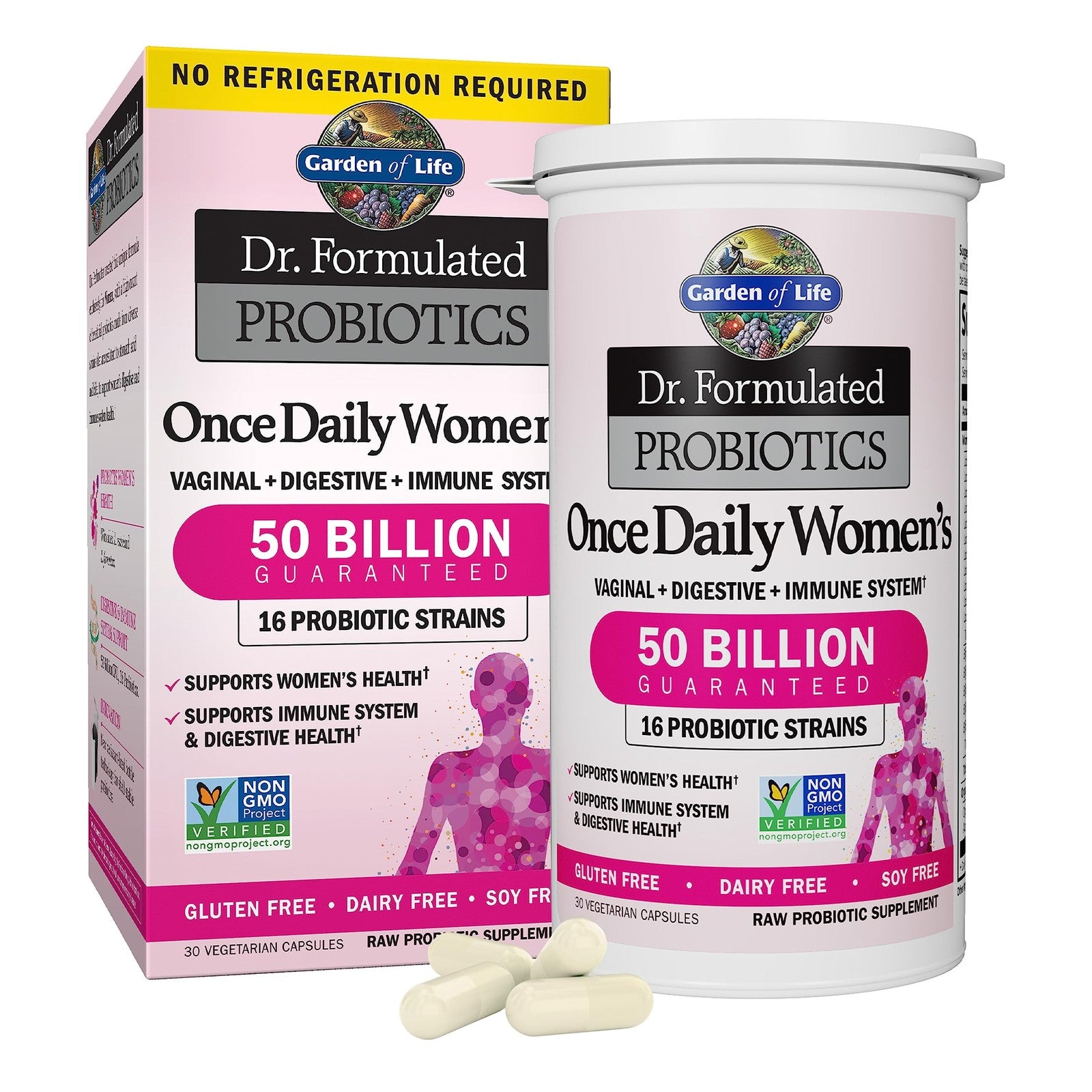 Garden of Life Women's Gummy Vitamins in berry flavor, organic and non-GMO, with colorful berry-shaped gummies in a clear jar.