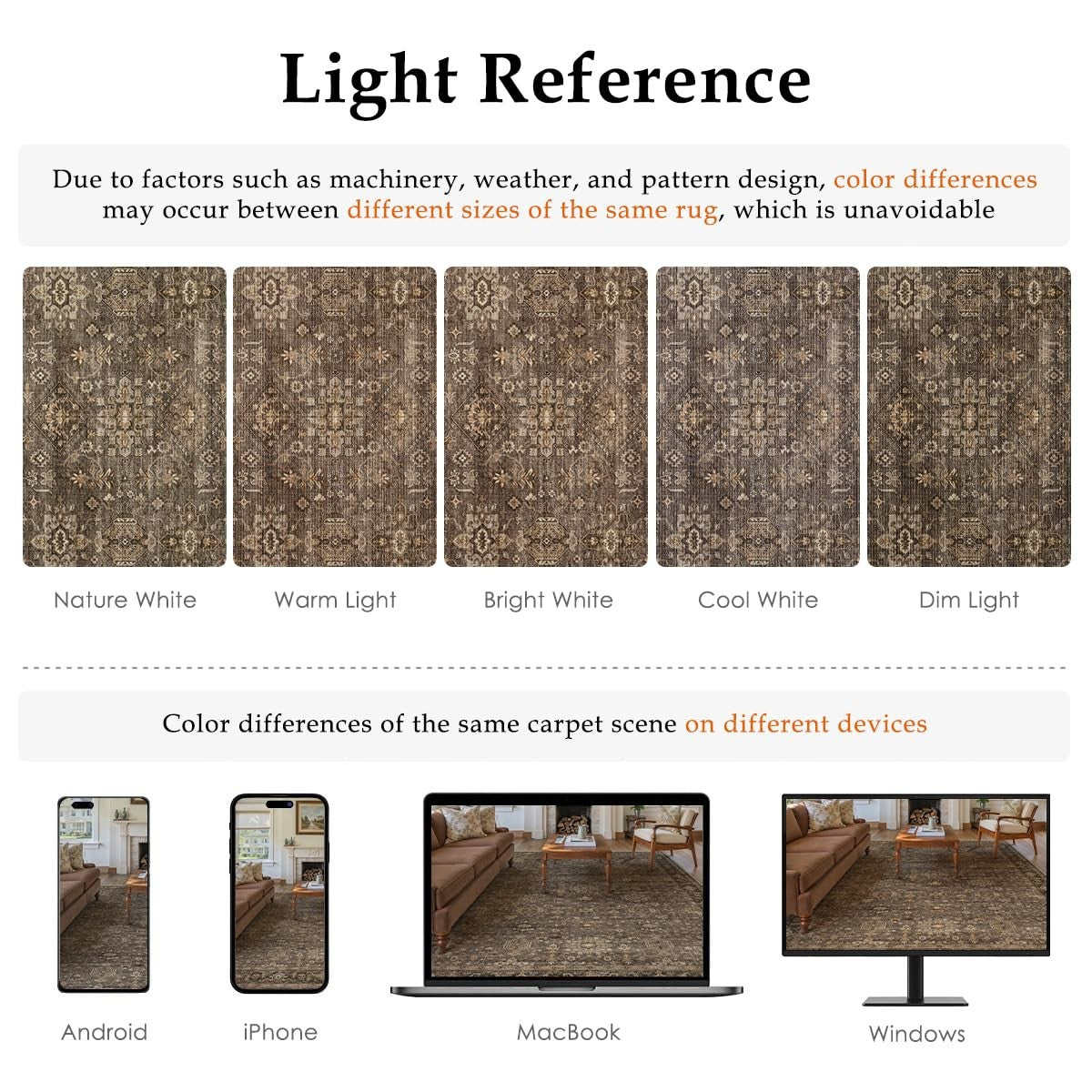 WondRg 2x12 washable vintage brown hallway and kitchen runner rug with non-slip backing and low pile.