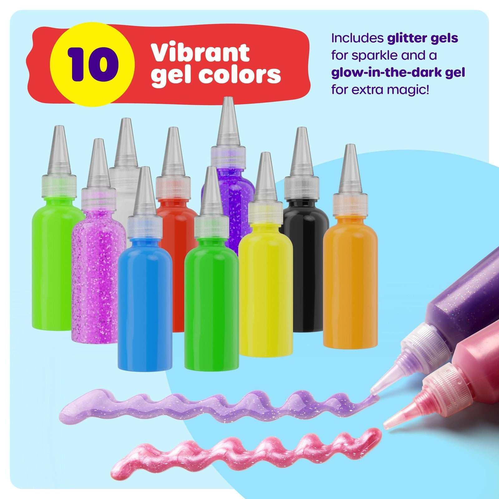 Dan&Darci Aqua Fairy Water Gel Kit with colorful gels, molds, and glowing water pets craft set for kids