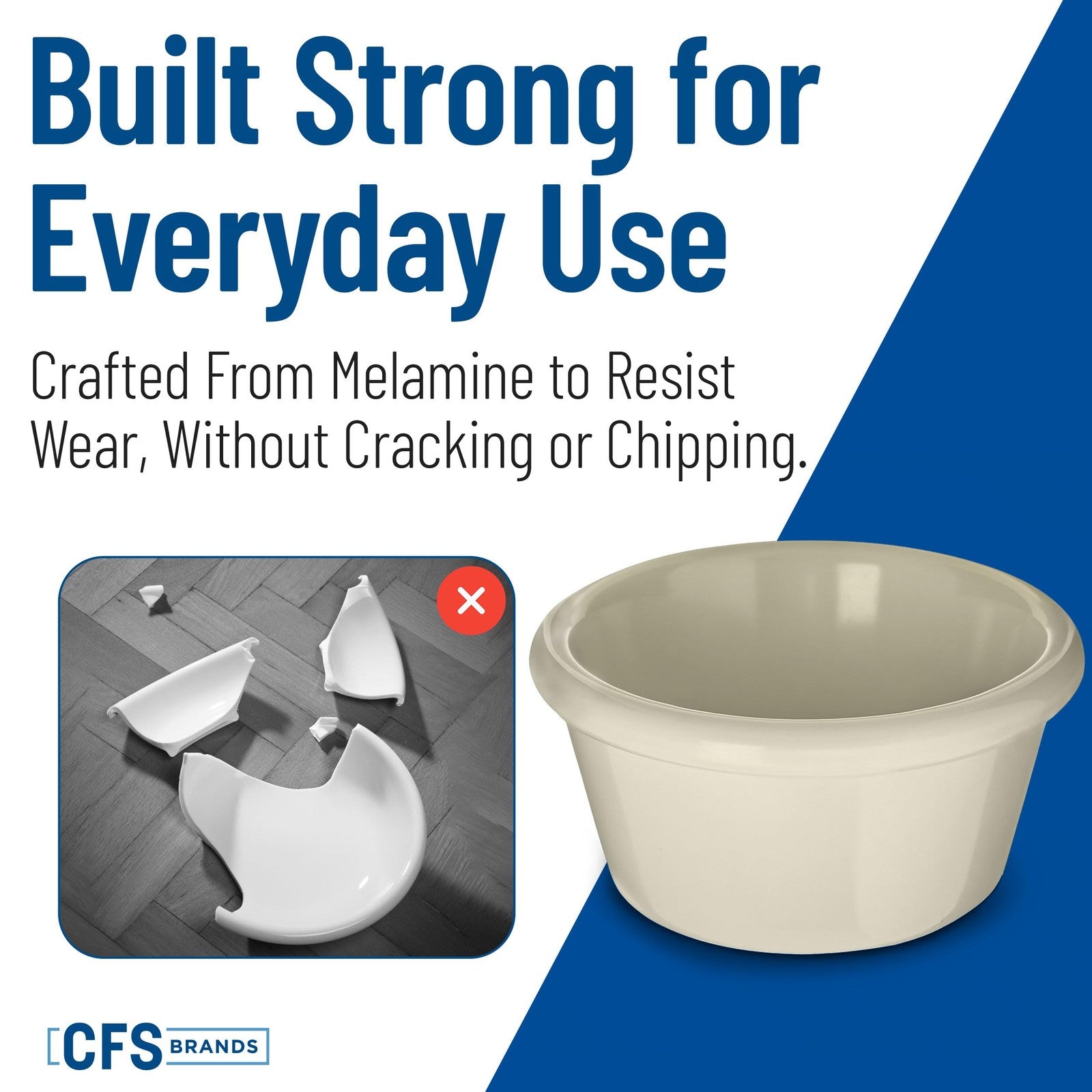 Plastic ramekins sauce bowls from Carlisle Foodservice Products, ideal for catering and kitchen use, with a smooth, durable design.