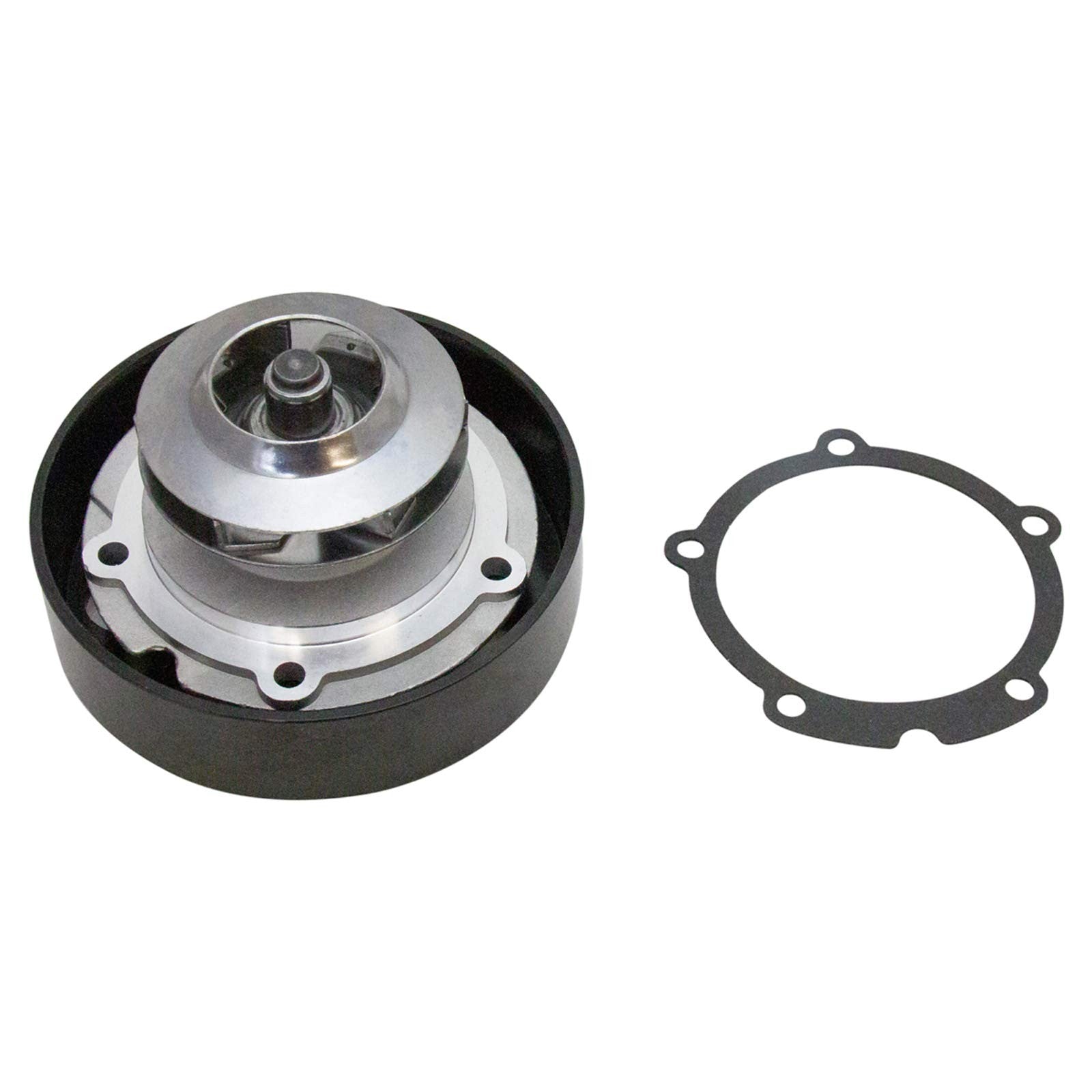 Unbranded Trq engine water pump for 2008-2009 Buick LaCrosse and 2006-2009 Chevrolet, showing the metal pump with mounting flange.