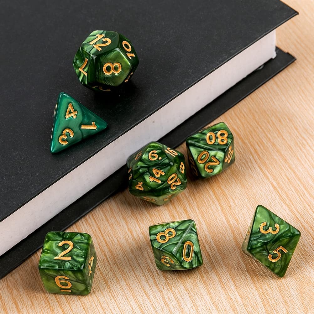 Toyful 25-piece D&D polyhedral dice set with colorful numbered dice for tabletop role-playing games like Dungeons & Dragons.