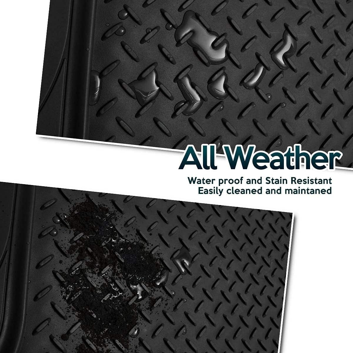 ZONETECH all weather rubber cargo liner with semi-pattern design for trunk floor protection in a vehicle.