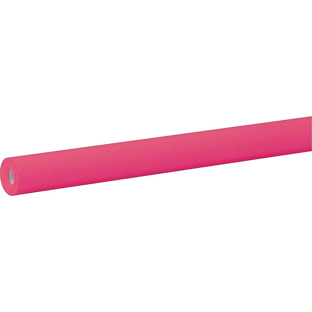 Pacon magenta bulletin board art paper roll, 48x50ft, featuring vibrant magenta color and large roll size for classroom displays