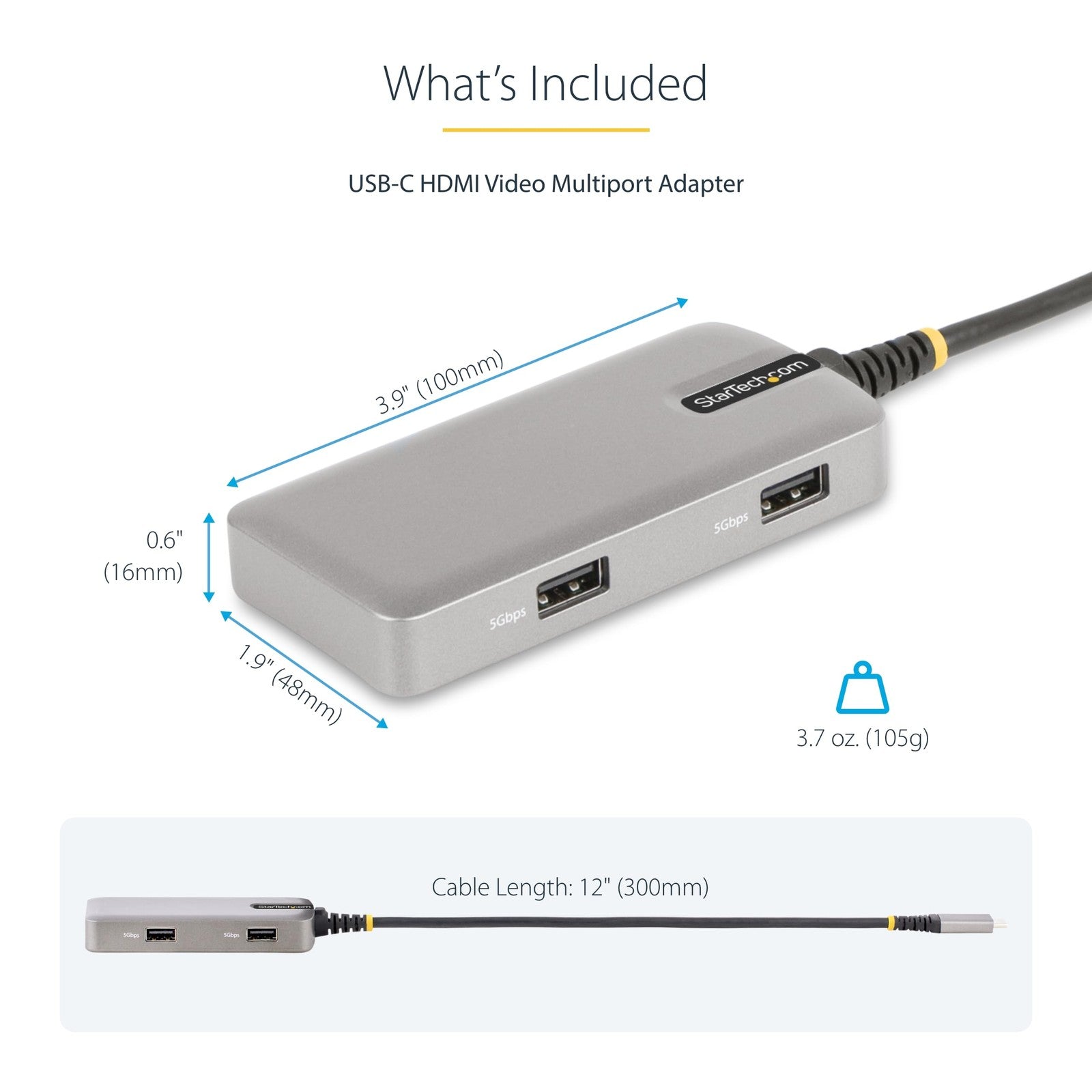 StarTech.com USB-C docking station for MacBook Pro and Windows, showing ports and sleek design for 4K video and data connectivity