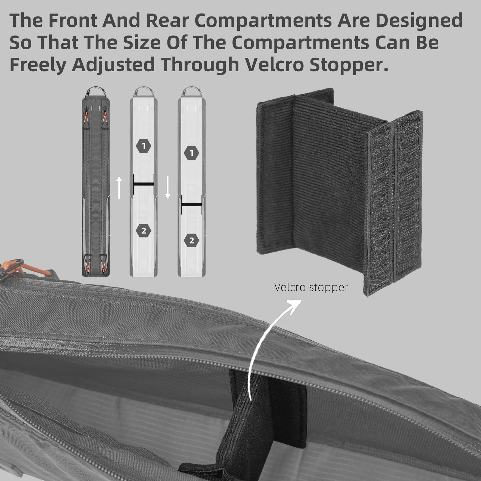 Rhinowalk waterproof bike top tube bag mounted on bicycle frame, 2.1L front frame bag for cycling gear storage