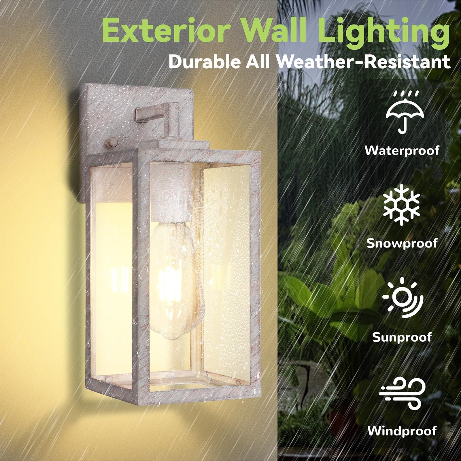 Outdoor waterproof wall light fixture with classic design, suitable for exterior walls and outdoor lighting needs.