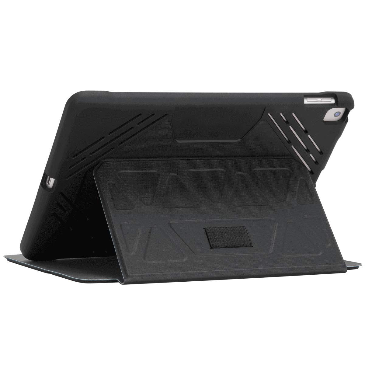 Targus Pro-Tek tablet case for iPad 7th, 10.2-inch iPad Air 10.5-inch, and iPad Pro 10.5-inch, with rugged black design.