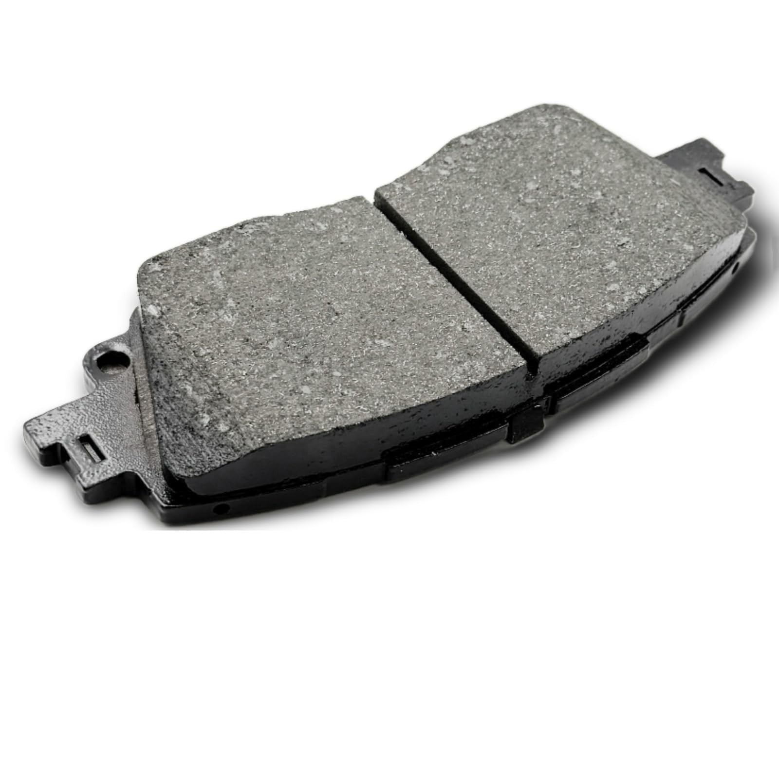 evkingauto ceramic disc brake pad set for front and rear of 2018-2022 Toyota vehicles, showing new brake pads with metal backing plates.