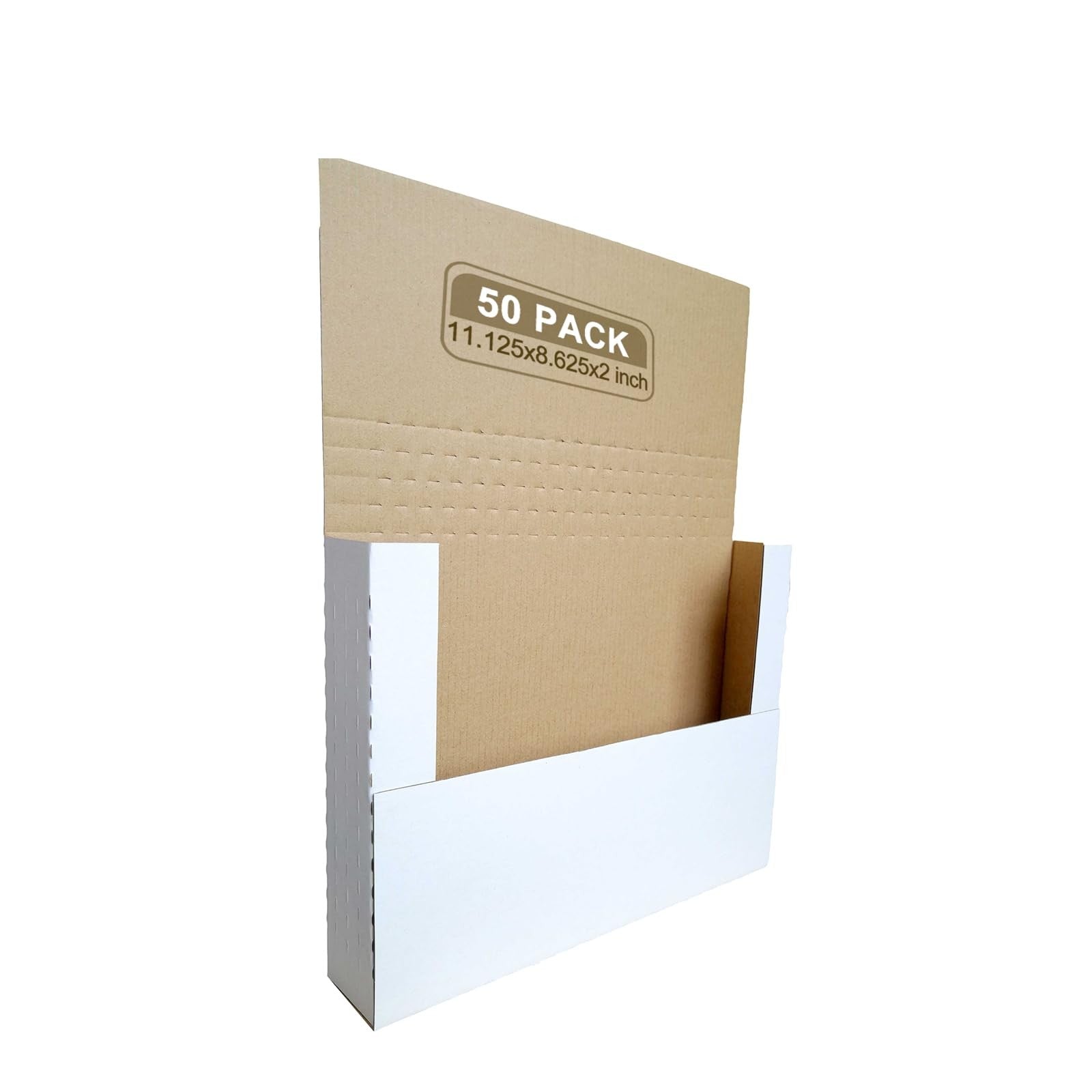 SZYANGDA 50-pack comic book shipping box mailers, 11 1/8 x 8 5/8 x 2-inch cardboard mailers for secure comic book shipping