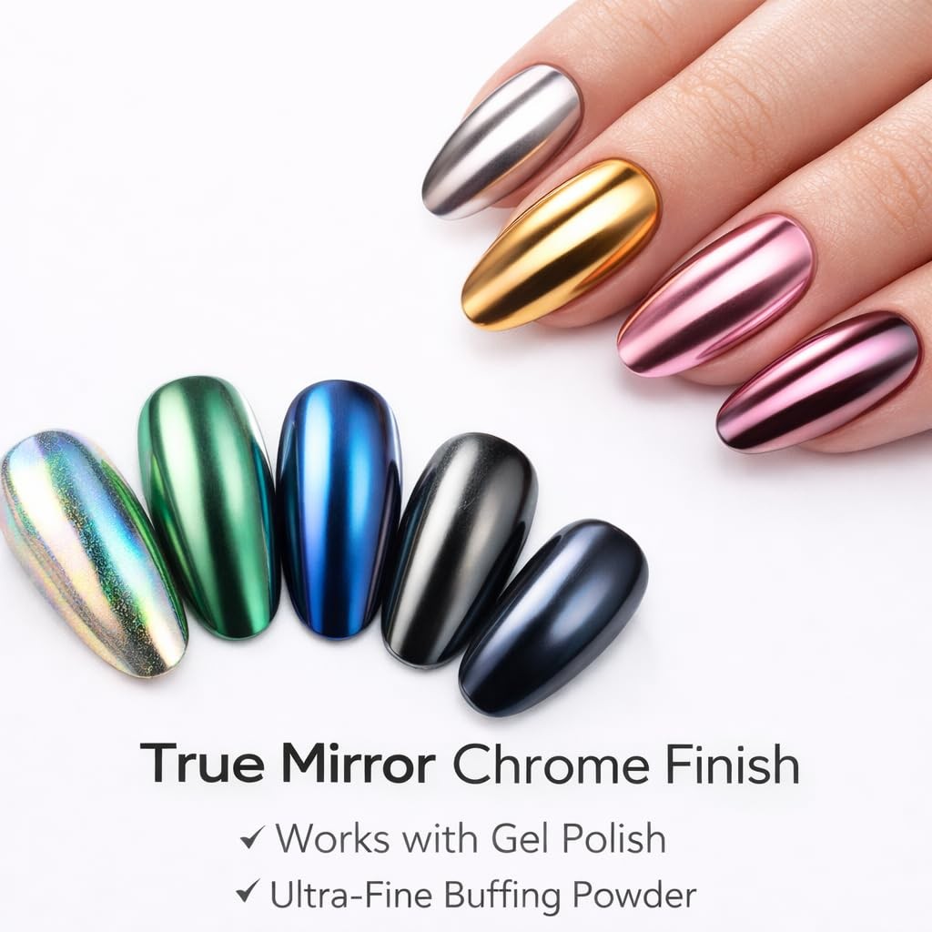 BALTIC DAY Chrome Mica Powder for resin in a jar, featuring ultra-mirror metallic pigments with a shiny, reflective finish.