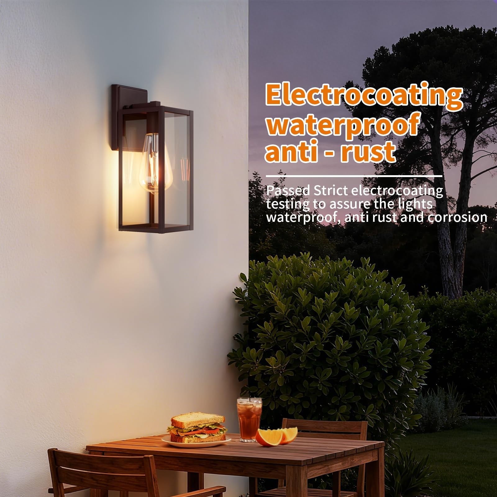 Two oil-rubbed bronze outdoor front porch lights with classic design, perfect for exterior home lighting.
