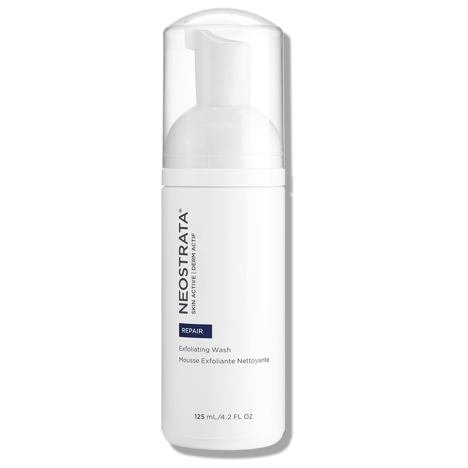 NEOSTRATA Exfoliating Wash foaming facial cleanser with polyhydroxy, showing the product bottle with a pump dispenser and clean packaging
