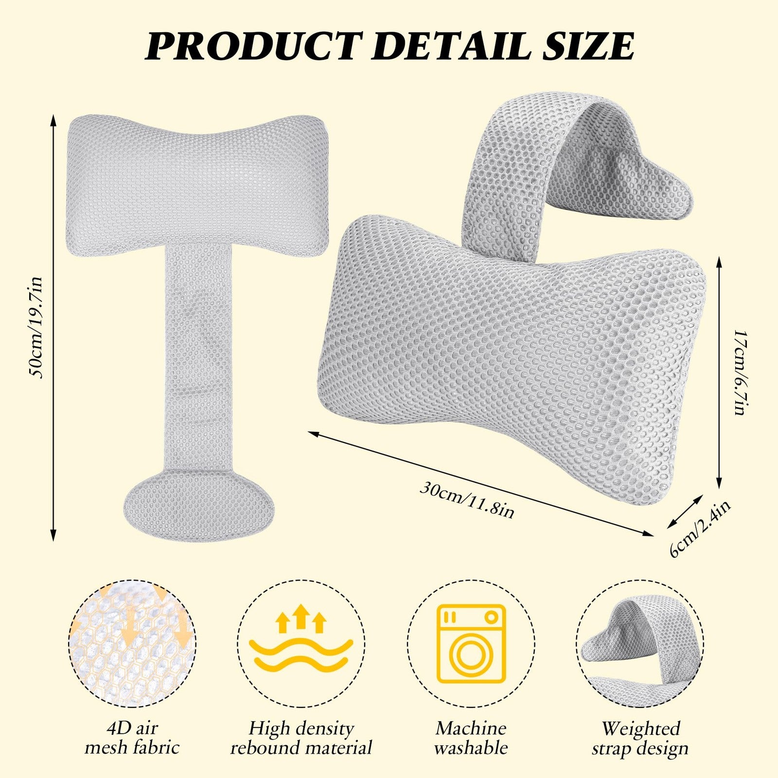 Keoltuo hot tub pillow set with two spa headrest cushions for comfortable relaxation in a hot tub or spa.